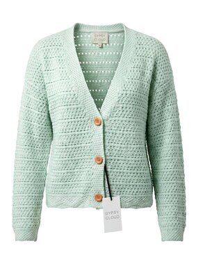 NWT Gypsy Cloud Mint Crochet Cardigan Coastal Cottage Spring Layering Medium